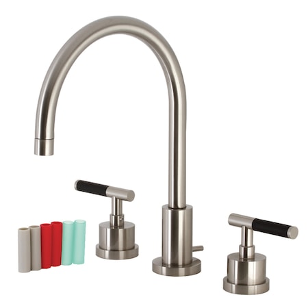 Kingston Brass KS8928CKL Widespread Bathroom Faucet with Brass Pop-Up, Brushed Nickel KS8928CKL